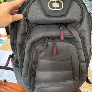 OGIO Charcoal Backpack with Red Accents